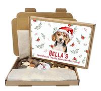 Personalized Dog Treat Gift Box - Custom for Any Breed - Holiday Puppy Treats & Doggy Present - Beagle - 350g