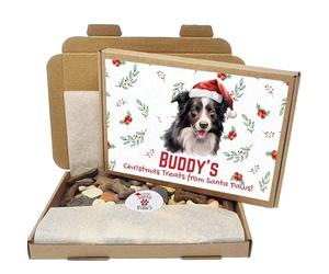 Personalized Dog Treat Gift Box - Custom for Any Breed - Holiday Puppy Treats & Doggy Present - Border Collie - 350g