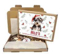 Personalized Dog Treat Gift Box - Custom for Any Breed - Holiday Puppy Treats & Doggy Present - Miniature Schnauzer - 350g