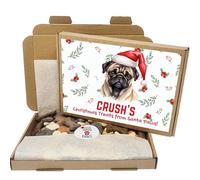 Personalized Dog Treat Gift Box - Custom for Any Breed - Holiday Puppy Treats & Doggy Present - Pug - 350g