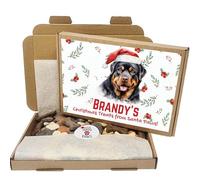 Personalized Dog Treat Gift Box - Custom for Any Breed - Holiday Puppy Treats & Doggy Present - Rottweiler - 350g