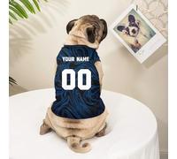Personalized Dog Vest Lightweight Breathable Mesh Pet Tank Top for Small Medium Large Dogs Cats White (Navy)