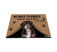 Personalized Dog'S Name, My Love Dog A Beautiful Smiling Dark Chocolate Havanese Puppy Dog Indoor Outdoor Mats Utility Doormat Comfortable Welcome Mat For Shower Kitchen 40X60Cm