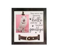 Personalized Dogs Picture Frame Dog Collar Memorial Frame Gift,Pet Memorial Wooden Picture FramePet Memorial Picture For Someone Who Lost A Pet Collar Keepsake Picture Frame Decor