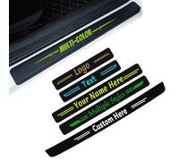 Personalized Door Sill Covers, Custom Car Entry Guards with Text, Logo & Image, Carbon Fiber Adhesive Stickers for Door Sills, Rear Bumpers & Edge Protection, Fits Cars, Trucks & SUVs (Black)