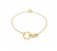 Personalized Double Circle Bracelet - Custom Name Valentine’s Day Gift, Engraved Dainty Layered Forever Bracelet for Wife, Personalised Bracelets for Women, Promise Chain Love Bracelets for Couples