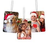 Personalized Double Side Photo Car Air Freshener - Various Scents Custom for Wardrobe, Bathroom and Hanging Ornaments (Rectangle)