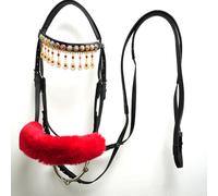 Personalized Draft Hobby Horse Bridle, Dressage Bridle, Horse Halter and Lead Rope, Include Horse Bit(black)