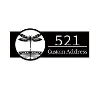 Personalized Dragonfly Address Sign, Custom Dragonfly Metal House Number, Outdoor Sign Garden Yard Wall Art, Front Porch Display, Nature Inspired Decor (Style-1)