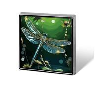 Personalized Dragonfly Green Lapel Pin for Men Women Cute Funny Square Brooch for Ease And Safe Aluminum Alloy Brooches Suit Dress Accessories Wedding Party