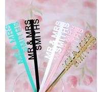 Personalized Drink Name Stirrers Tags, Swizzle Sticks Cocktail Party Bar Last Name Favor, Wedding Drink Sticks, Custom Cut Wedding Stirrers Cocktail Toppers(50pcs)