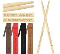 Personalized Drum Sticks with Name Logo Text Custom Engraved Drumsticks 5A Maple Drum Sticks with Bag Gifts for Band Men Son Drummer Musician Birthday Wedding