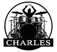 Personalized Drummer Metal Sign, Custom Drum Set Wall Art, Music Room Decor for Drummers, Drummer Gift for Men, Studio & Band Room Drum Theme Plaque, 8-24 Inches (B)