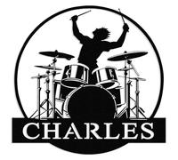 Personalized Drummer Metal Sign, Custom Drum Set Wall Art, Music Room Decor for Drummers, Drummer Gift for Men, Studio & Band Room Drum Theme Plaque, 8-24 Inches (C)