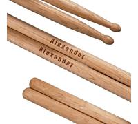 Personalized Drumsticks Custom Laser Engraved Pair Wooden Drumsticks Drummer Gifts Professional Grade Wooden Drum Sticks Personalized Gift for Musicians, Drummer, Band, 1 Pair Hickory