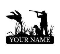 Personalized Duck Hunting Metal Sign, Custom Hunter Name Plaque, Waterfowl Wall Art, Rustic Cabin Decor, Hunting Lodge Gift for Outdoorsmen (Style-1)