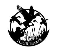 Personalized Duck Hunting Metal Sign, Custom Hunter Name Plaque, Waterfowl Wall Art, Rustic Cabin Decor, Hunting Lodge Gift for Outdoorsmen (Style-3)