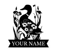 Personalized Duck Metal Farm Sign, Custom Duck Plaque, Rustic Waterfowl Decor, Pondside Cottage Art, Farmhouse Wall Hanging (Style-3)