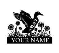 Personalized Duck Metal Farm Sign, Custom Duck Plaque, Rustic Waterfowl Decor, Pondside Cottage Art, Farmhouse Wall Hanging (Style-6)