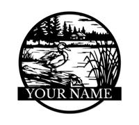 Personalized Duck Metal Farm Sign, Custom Duck Plaque, Rustic Waterfowl Decor, Pondside Cottage Art, Farmhouse Wall Hanging (Style-8)