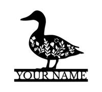 Personalized Duck Metal Farm Sign, Custom Duck Plaque, Rustic Waterfowl Decor, Pondside Cottage Art, Farmhouse Wall Hanging (Style-2)