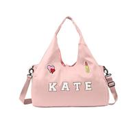 Personalized Duffel Bag with Name - Custom Travel Gym Bags for Women & Men - Waterproof Oxford Weekender Carry-On Overnight Gift for Sports, A-Pink, Dance Bag