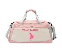 Personalized Duffle Travel Bag Custom Duffel Bag with Wet Dry Pockets, Printed Sports Bag with Photo Name Logo, Customized Weekend Overnight Gym Bag, Dance Ballet Gifts for Women Girls