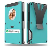 Personalized E-Ink Air Tag Wallet- Trackable Wallet with Custom E-Photo/Text/Contact Information, Slim RFID Credit Card Holder Built-in Find My Tracker, Gift for Men/Women