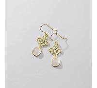 Personalized Earrings,S925 Earrings, Ladies Fashion Ethnic Style Chinese Knot Simple Cat's Eye Stone Ear Jewelry Pair of S925