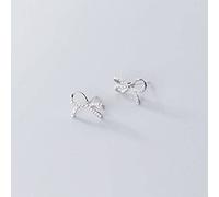 Personalized Earrings,S925 Ladies Diamond Bow Stud Earrings, Fashion Ear Jewelry Pair of S925