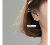 Personalized Earrings,S925 White Fungus Clip, Ladies Simple Ring Ear Ring Spring Without Pierced Earrings en, 18mm