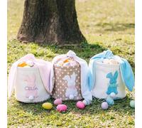 Personalized Easter Basket, Bunny Baskets for Kids,Embroidered Easter Basket (22x22cm)