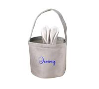 Personalized Easter Basket Custom Name Easter Bunny Basket with Bunny Ears and Handle Easter Decorations Party Supplies Mother's Day Gift