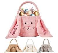 Personalized Easter Basket - Monogrammed with Name,Easter Bunny Bucket,Easter Egg Hunting Baskets,Custom Easter Bag,Easter Gift for Boys Girls