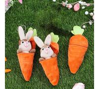 Personalized Easter Bunny Rabbit Plush, Reversible Carrot Bunny Soft Toy, Easter Bunny Rabbit Stuffed Gift, Cute Easter Rabbit Ornament for Kids & Baby (3PCS)