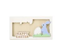 Personalized Easter Bunny Wooden Wallet Hanging - Custom Name Engraved Gift Craft - Easter Basket Decoration for Kids - Holiday Party Favor and Home Decor (Pink)