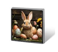 Personalized Easter Egg Bunny Lapel Pin for Men Women Cute Funny Square Brooch for Ease And Safe Aluminum Alloy Brooches Suit Dress Accessories Wedding Party