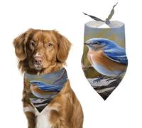 Personalized Eastern Bluebird Dog Bandanas Washable Cute Soft Cat Dogs Scarf Pet Bandanas Kerchief Adjustable Triangle Bibs Scarf for Small Medium Large Dogs Puppy Cats & Gifts