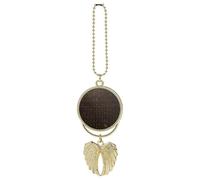 Personalized Egyptian Symbols Car Hanging Ornaments Metal Double Side Rearview Mirror Angel Wing Pendants Memorial Sympathy Photo Hanging Charm Gift for Men Women Golden