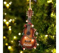 Personalized Electric Guitar Christmas Ornament Custom Name 3D Acrylic Decoration Gifts for Rock Band Music Lovers, Bass Guitarists & Musical Instruments Enthusiasts