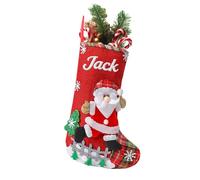 Personalized Embroidered Christmas Candy Bag - Custom Name Letter Embroidery Stocking, Ideal for Family Kids Holiday Party as Christmas Decoration Gift, Reusable Candy Bags and Sweet Pouch