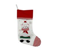 Personalized Embroidered Christmas Stocking - 17 Fonts & 14 Color 3D Embroidery with Custom Name | 46x29cm Plush Gift Bag for Candy & Coastal Holiday Decor (G)