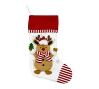 Personalized Embroidered Christmas Stocking - 17 Fonts & 14 Color 3D Embroidery with Custom Name | 46x29cm Plush Gift Bag for Candy & Coastal Holiday Decor (C)