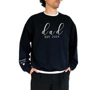Personalized Embroidered Dad Sweatshirt with Kids Name Dad Sweatshirt Fathers Day Christmas Birthday Gift for Men, Style1, X-Small-3X-Large