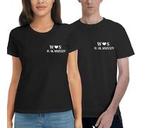 Personalized Embroidered Roman Numeral Date Couples T-Shirts, Custom Couple's Name Initial & Date Matching Shirts, Roman Numeral Date Shirt Anniversary Valentine's Day Gifts for Girlfriend Boyfriend