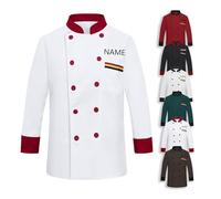 Personalized Embroidery Chef Shirt,Long Sleeve with Name Letter Embellishments,Classic Chef Coat Double Breasted Buttons,Unisex Custom Chef Uniform for Kitchen Professionals