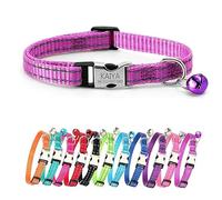 Personalized Embroidery Reflective Cat Collar, Custom Cat Collar Engraved with Name and Phone, Nylon Cat Id Collar, Adjustable Size and Many Colors are Available