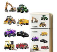 Personalized Engineering Vehicles Refrigerator Magnets with Names Custom Excavator Fridge Magnet Wooden Construction Truck Fridge Magnet Stickers Keepsake Gift for Boys Kids Christmas Birthday