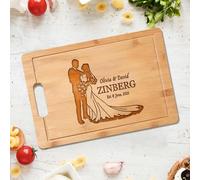 Personalized Engraved Bamboo Cutting Board with Custom Name - Wedding, Engagement, Anniversary, Housewarming, Birthday, Corporate Custom Gift