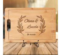 Personalized Engraved Bamboo Cutting Board with Custom Name - Wedding, Engagement, Anniversary, Housewarming, Birthday, Corporate Custom Gift